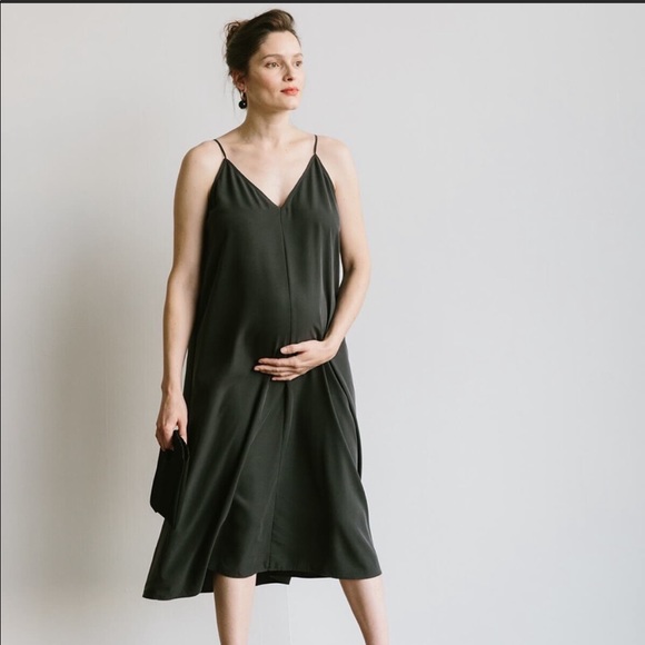Storq Dresses & Skirts - Storq 100% Silk Black Slip Maternity Dress size 1